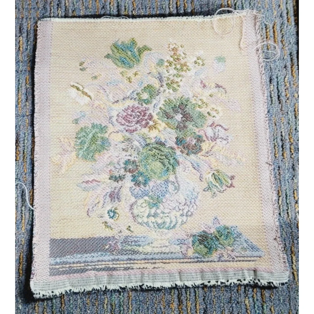Vintage Woven Tapestry Victorian Floral French Art Decor 13